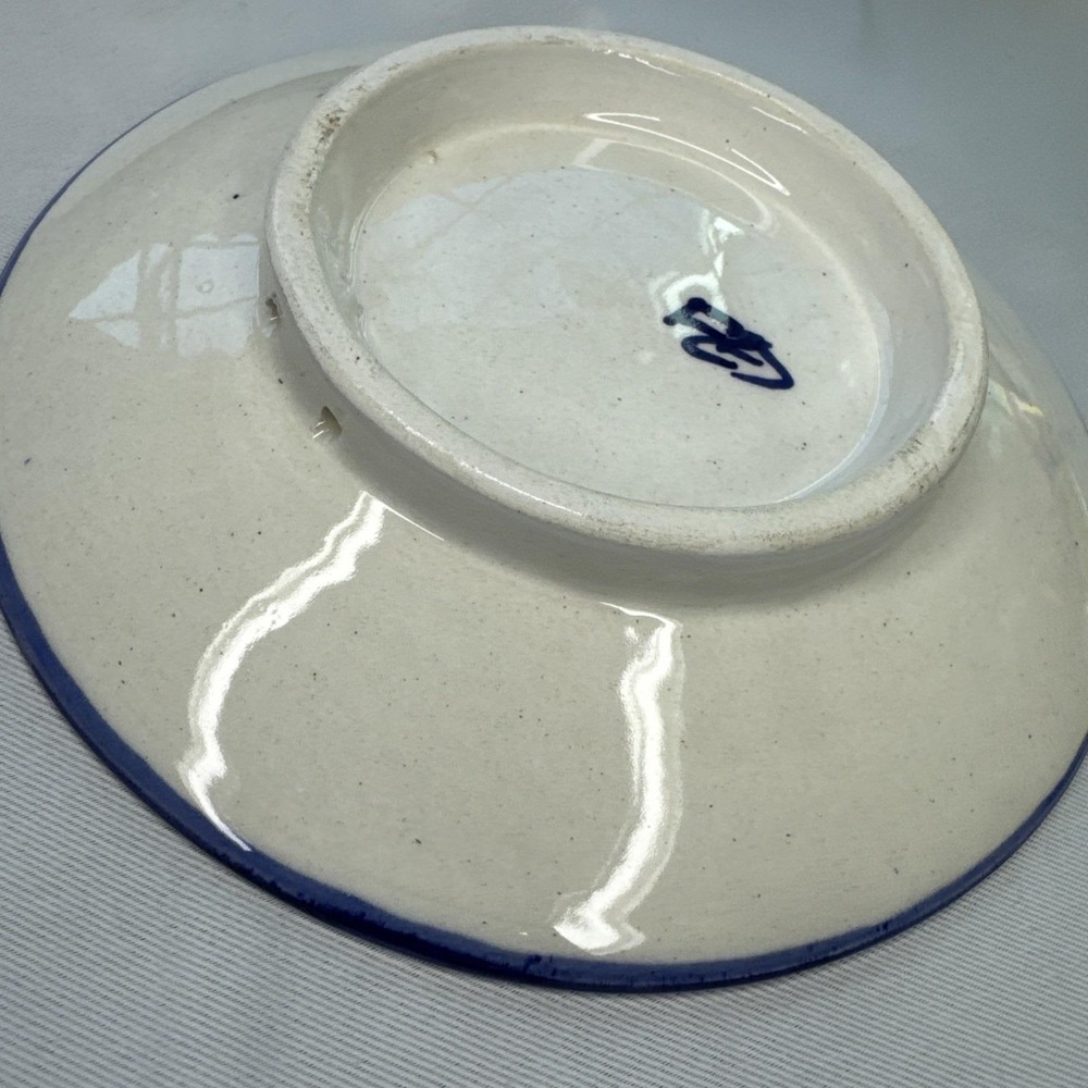 Vintage Signed FES small bowl Hand Made‎ Hand Painted Morocco 7 inch - Picture 8 of 10